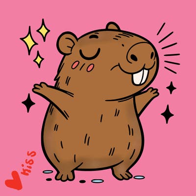 capybara happily funny cute