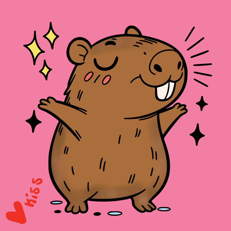 capybara happily funny cute