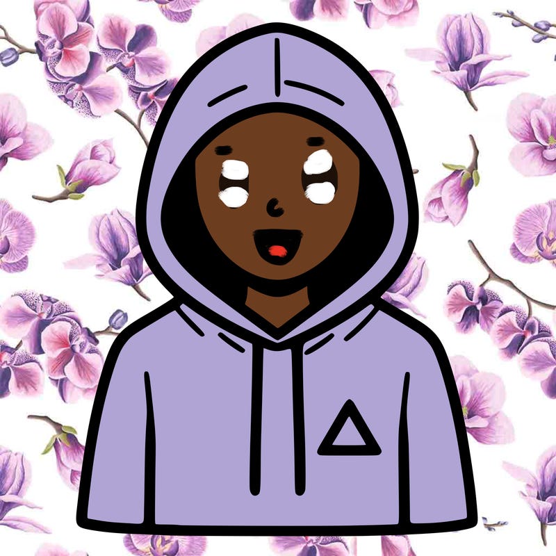a person with non face waering a hoodie with a small triangle symbol