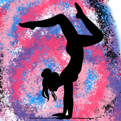 a woman doing a handstand