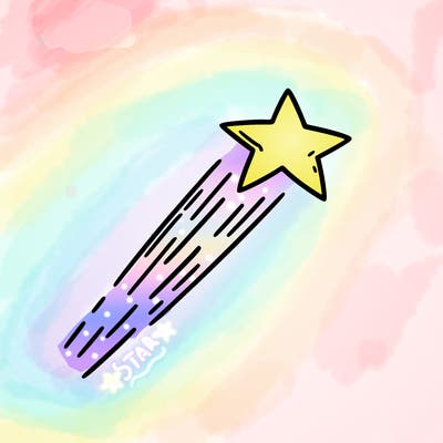 a shooting star in the sky