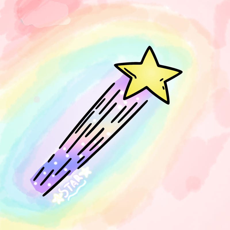 a shooting star in the sky