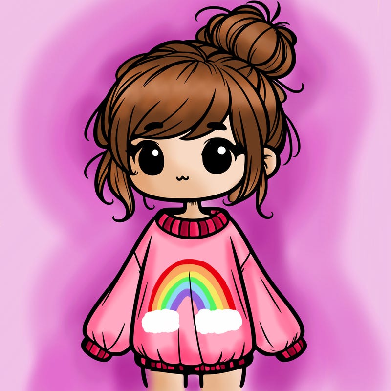 cute girl with baggy sweater and messy bun