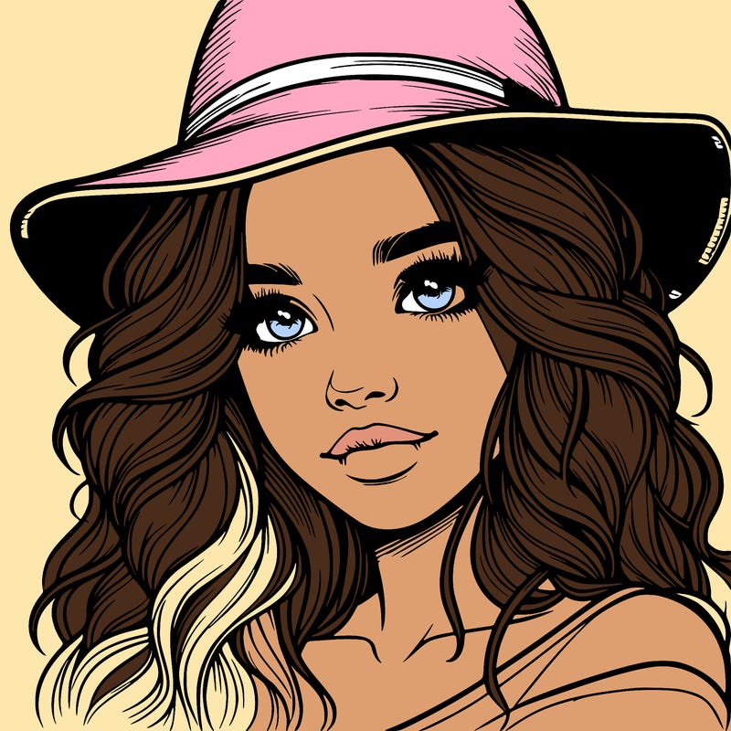 realistic girl with hat