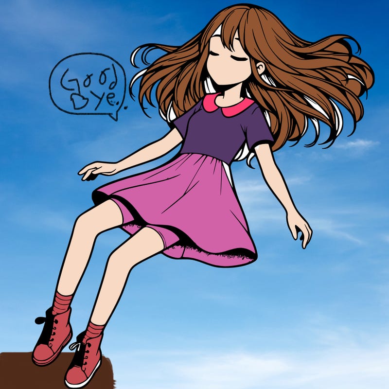 realistic girl floating