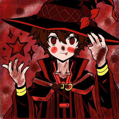 anime boy with magic