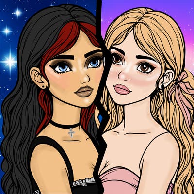 split realistic girl