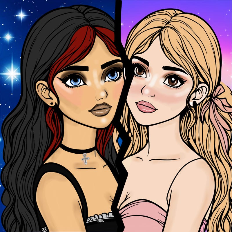 split realistic girl