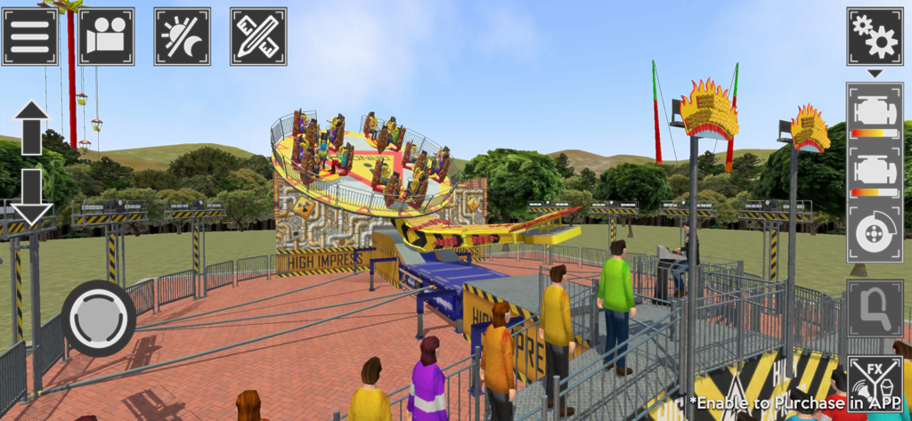Theme Park Simulator - A 3D simulation of a Techno Jump amusement park ride with user control interfaces