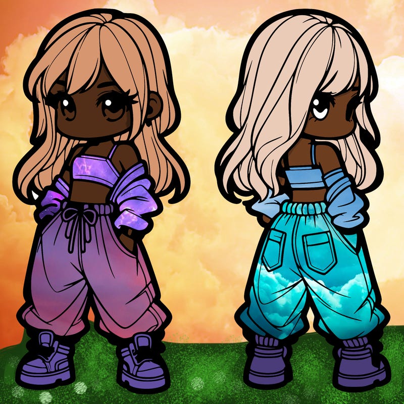 girl in crop top and baggy pants