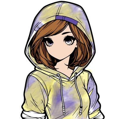 realistic girl with hoodie