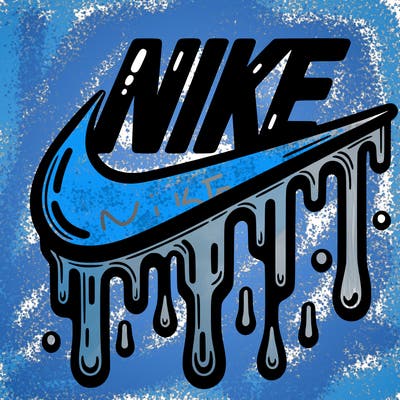 dripping nike logo