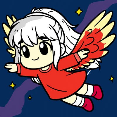 girl flying with wings