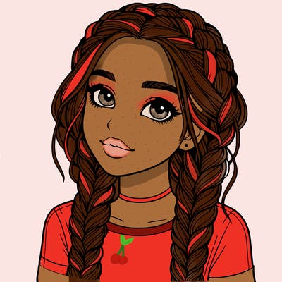 realistic girl with braids