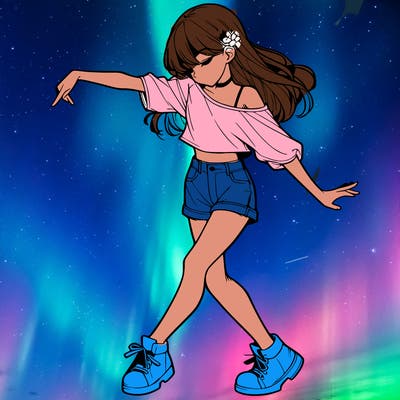 realistic girl danceing