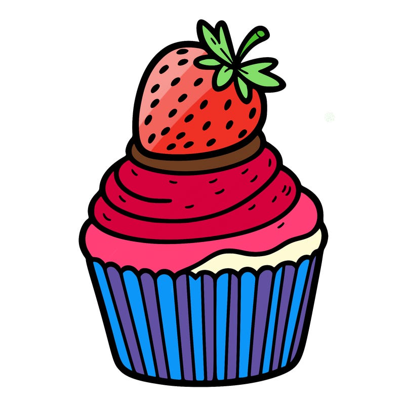 cupcake with a strawberry on top