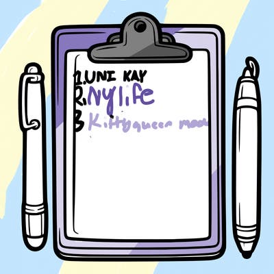 blank clip board with pen