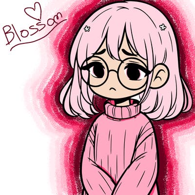 sad girl with glasses in a sweater