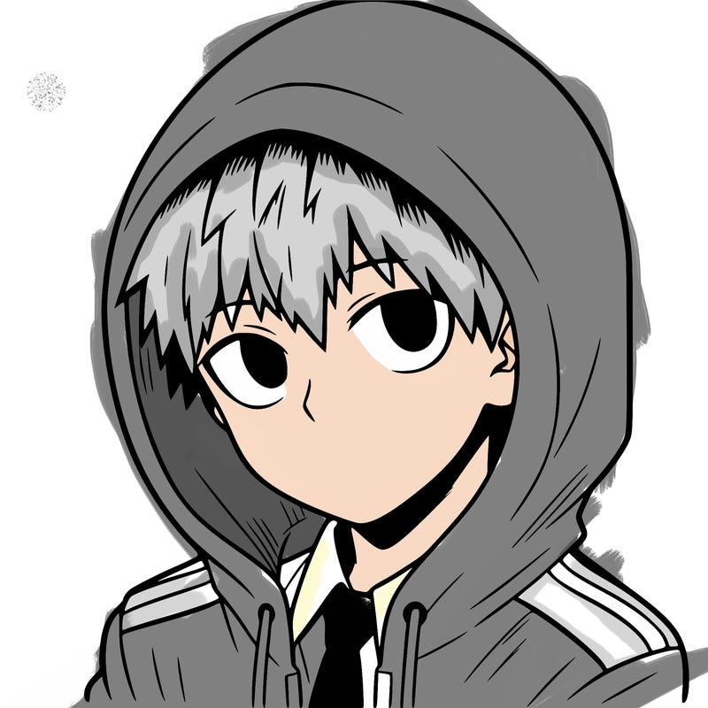 manga character with a hoodie