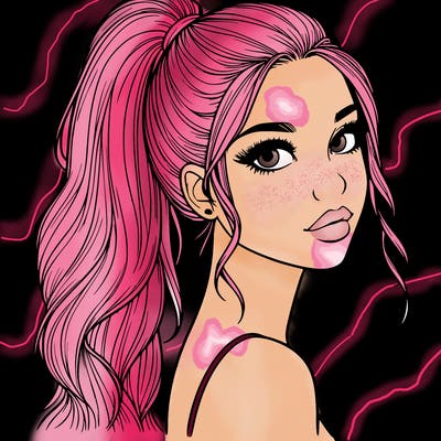 realistic pretty girl with high pony tail