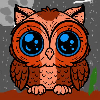 owl with wide eyes