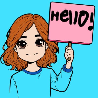 realistic girl holding up a sign