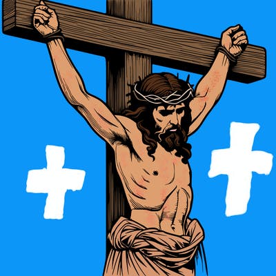 jesus realistic on the cross