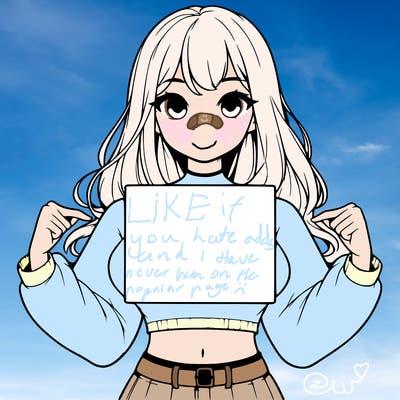 girl holding a blank sign in a long sleeve crop top