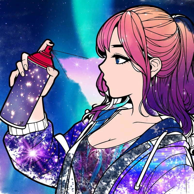 a realistic girl spray, painting