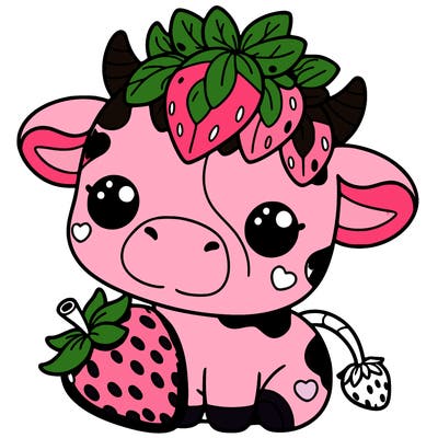 cute strawberry cow