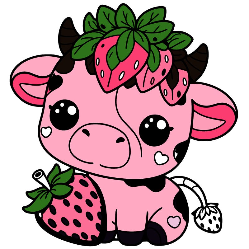 cute strawberry cow