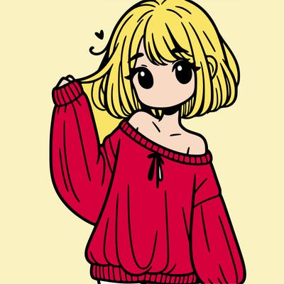 girl in baggy sweater hanging off her shoulder