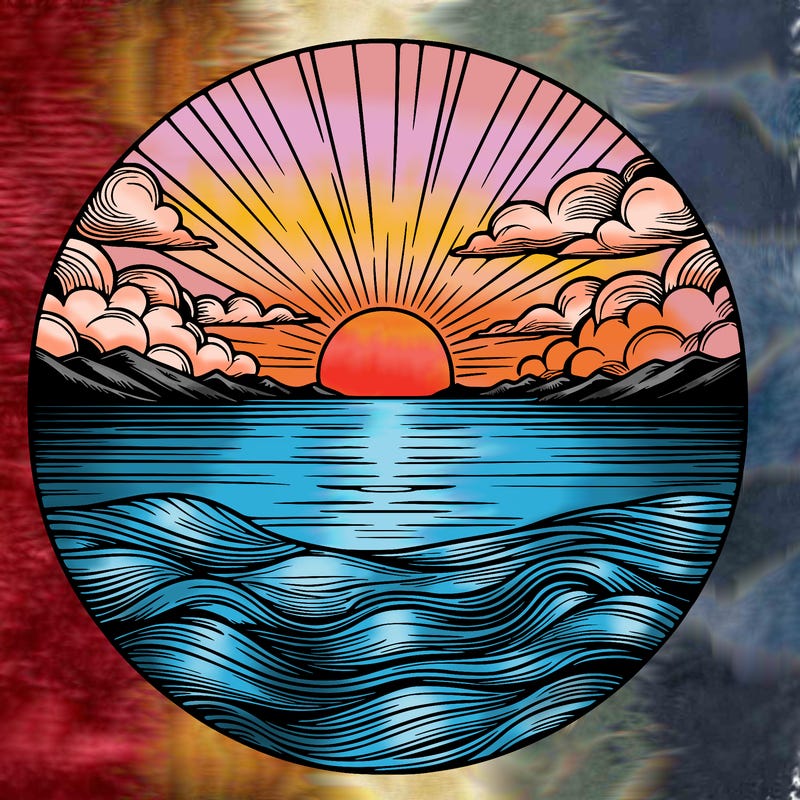 realistic sunset
