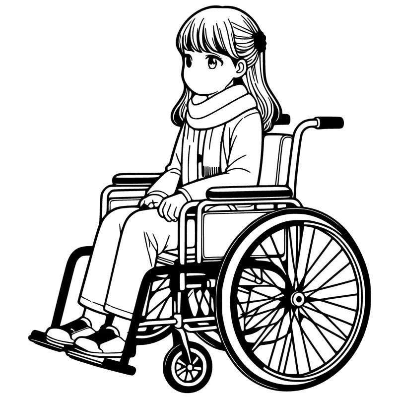 a realistic girl who is 10 years old and in a wheelchair