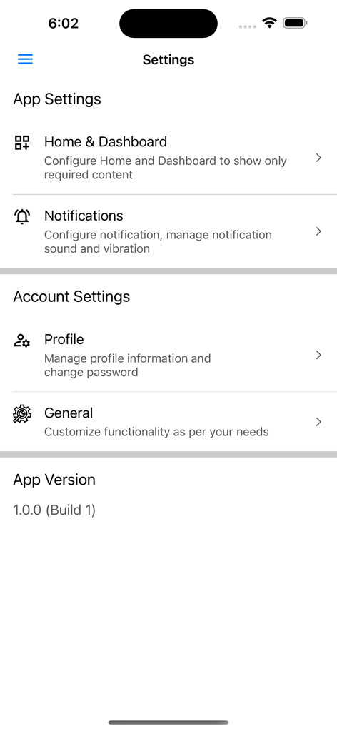 Waypoint Pro - Settings screen of Waypoint Pro app featuring dashboard notifications and profile management options