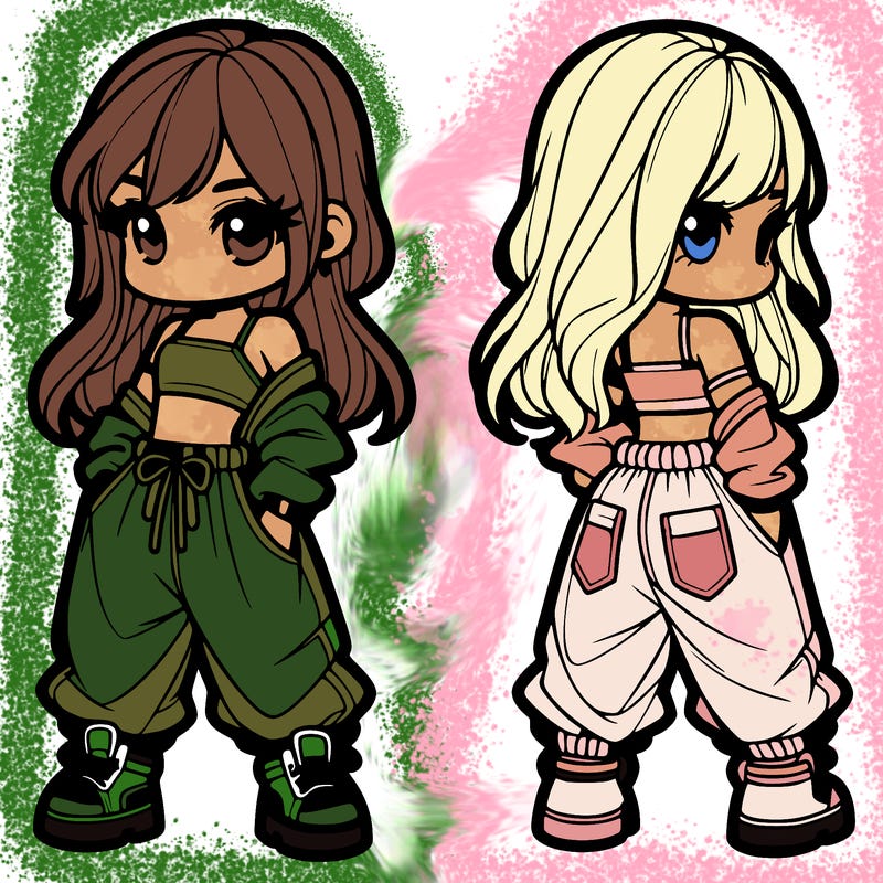 girl in crop top and baggy pants