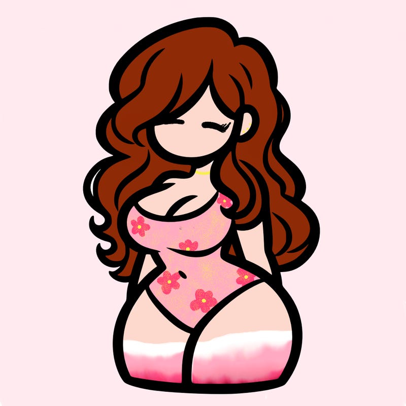 curvy woman with hair