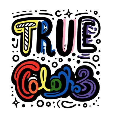 "true colors" written