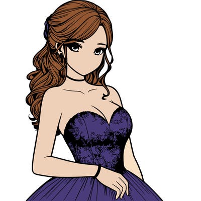 realistic girl in prom dress