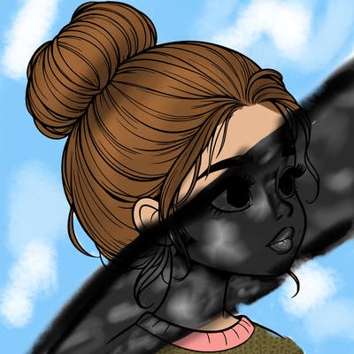 realistic girl with bun