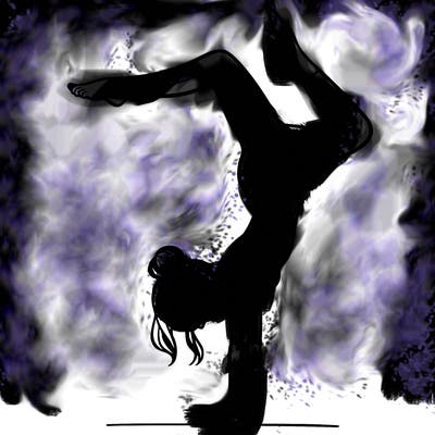 a woman doing a handstand