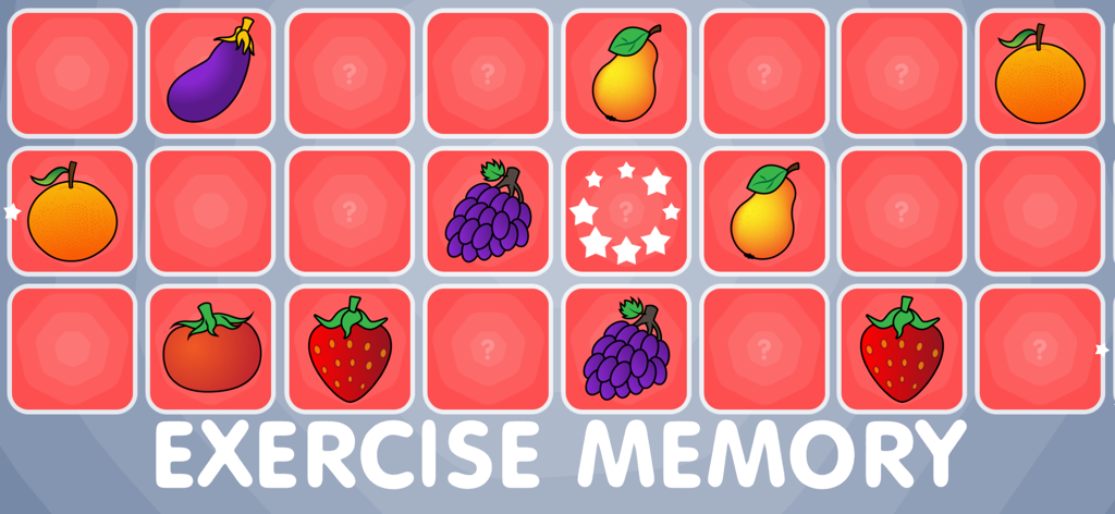 Baby learning games for kids - Juego educativo de emparejar memoria para niños pequeños con iconos de frutas y verduras