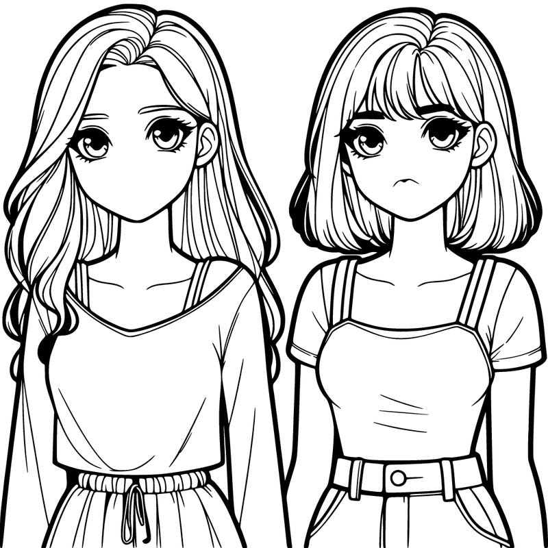 2 realistic girls next to each other