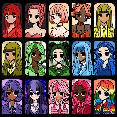 girls that look diffrent anime