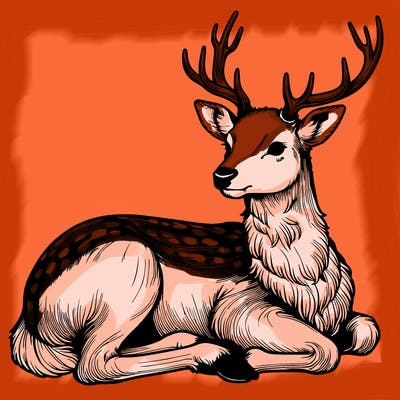 realistic deer with antlers