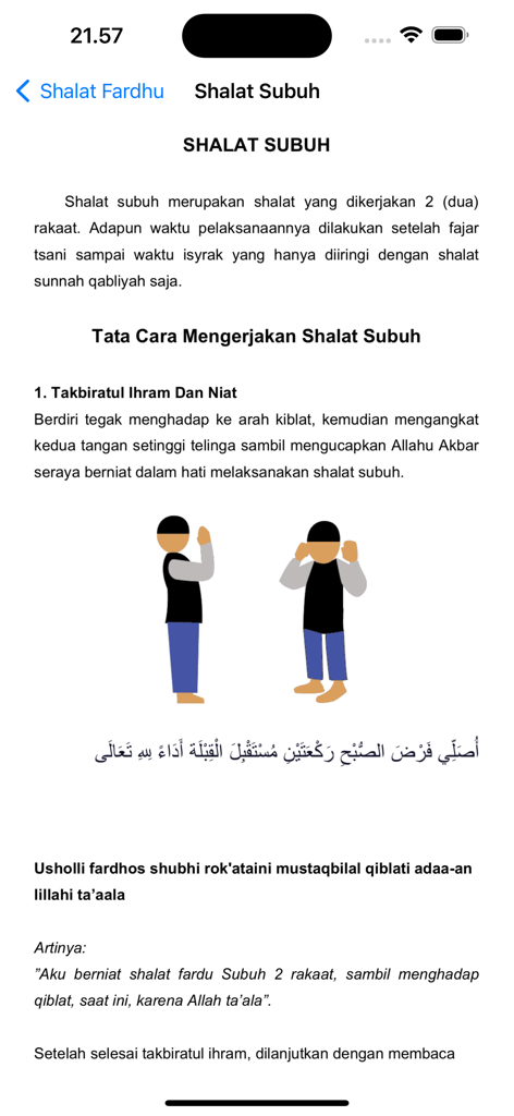 Tuntunan Shalat Lengkap - Panduan tata cara shalat subuh lengkap dengan niat dan ilustrasi gerakan