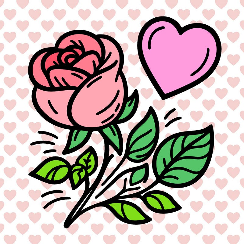 rose and heart