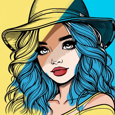 realistic girl with hat