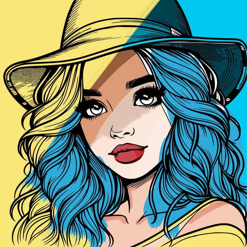 realistic girl with hat