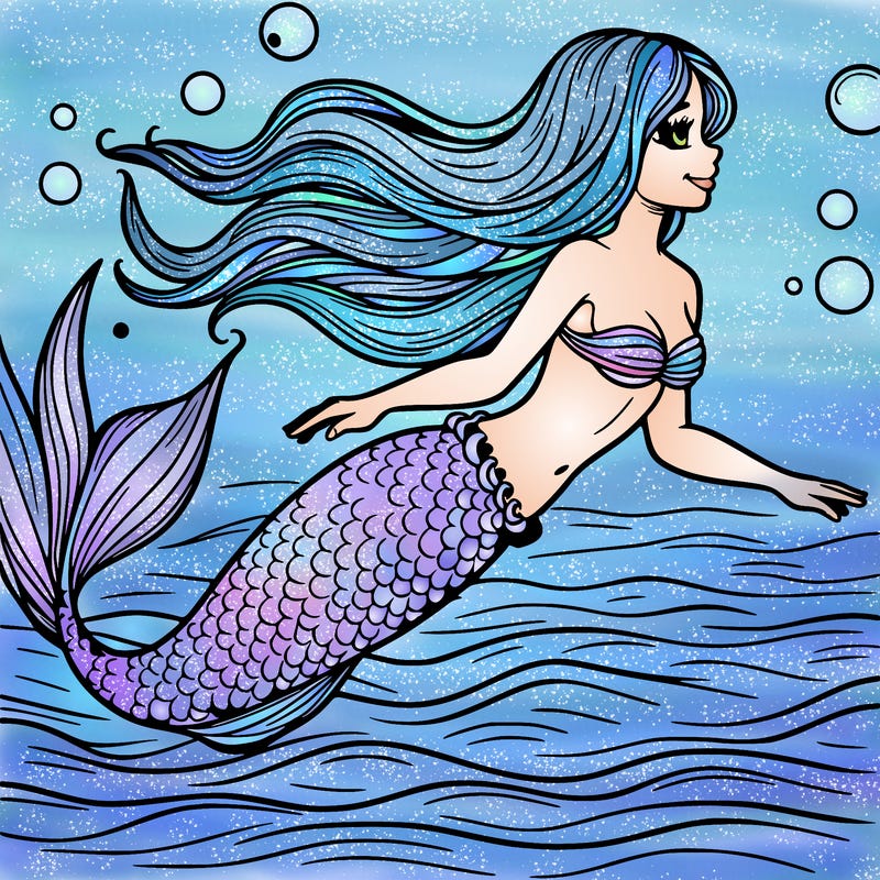 a realistic mermaid swimming